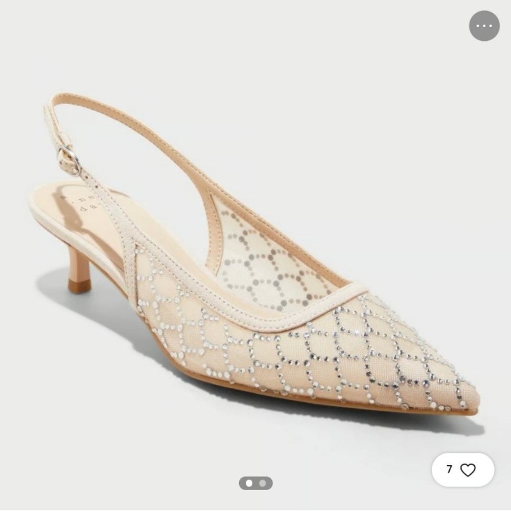 a new day Cream and Silver Slingback Heels